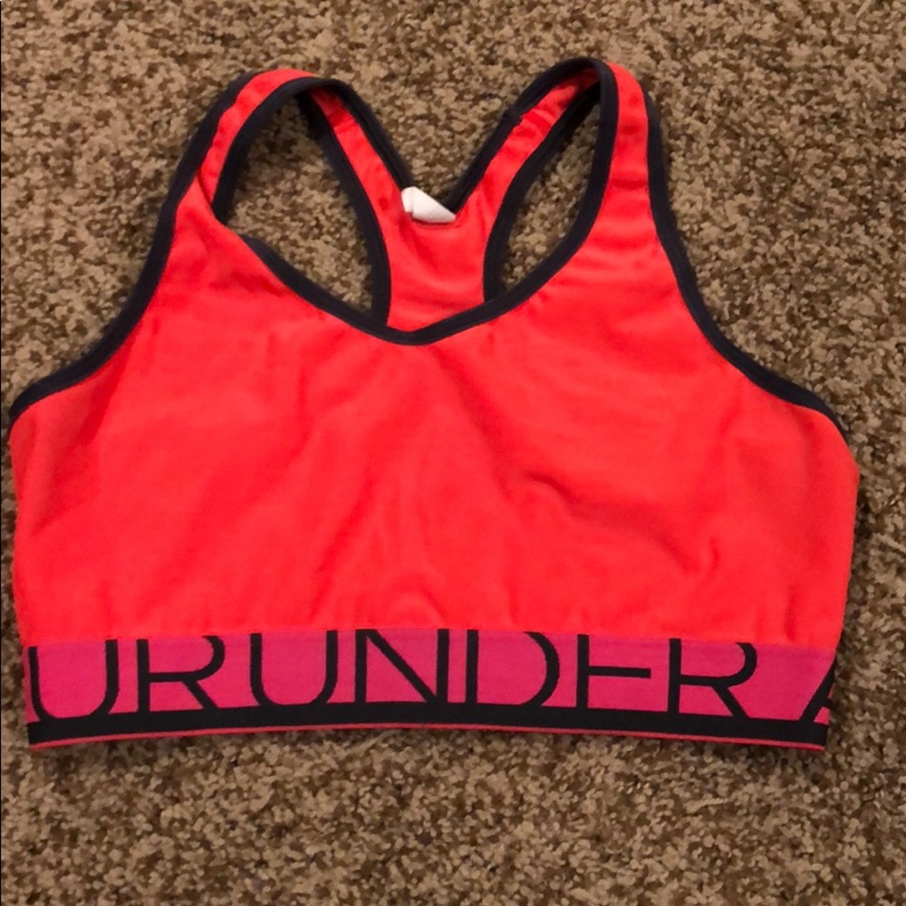 Neon under armour sports bra